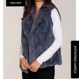 EUC Dolce Cabo Rabbit Fur Vest